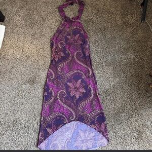 Purple Paisley Halter Dress
